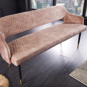 Bancheta tapitata design modern Paris 160cm, champagner greige - Img 2