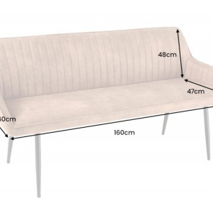 Bancheta tapitata design modern Turin 160cm, microfibra maro - Img 7