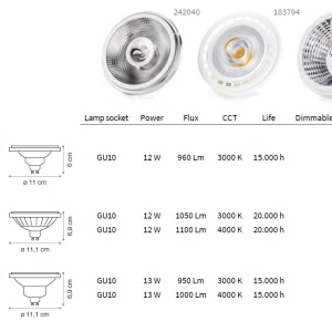Bec GU10-ES111 13W 950Lm 3000K 189031 IDL 81928 universul-luminii.ro