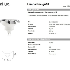 Bec LED dimabil, Gu10 10W 720lm 3000K cri80 dimm 166698 universul-luminii.ro