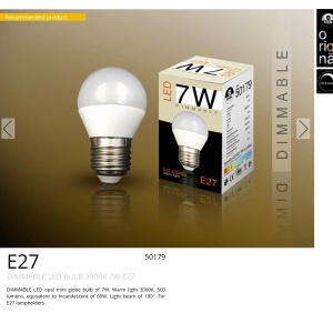 Bec LED E27 DIMABIL, 7W 3000K lumina calda Globe opal SV-50179 43658 universul-luminii.ro