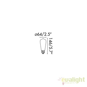 BEC LED filament dimabil 5W E27 2000K lumina calda AMBER 17409 50568 universul-luminii.ro