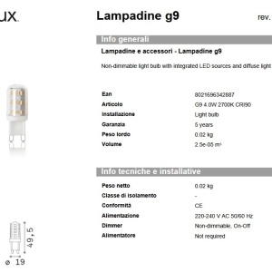 Bec LED, G9 4W 2700k cri90 166508 universul-luminii.ro