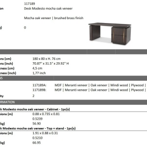 Birou design LUX Modesto, Mocha oak - Img 2