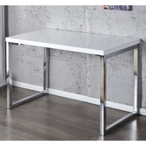 Birou elegant White Desk 120x60cm alb - Img 3