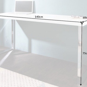 Birou elegant White Desk 140cm alb - Img 5