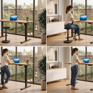 Birou reglabil electric pe inaltime OAK DESK 120cm - Img 8