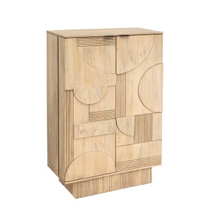 Bufet, Bar cu model optic 3D, Lemn, ART DECO 140cm