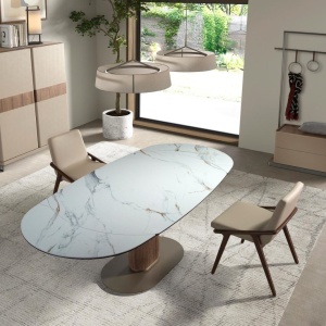 Bufet, Bar design LUX furnir de nuc si piele High sideboard - Img 8