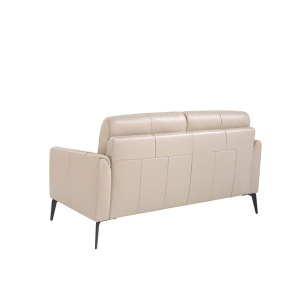 Canapea 2 locuri eleganta, design italian Cowhide leather taupe grey - Img 9