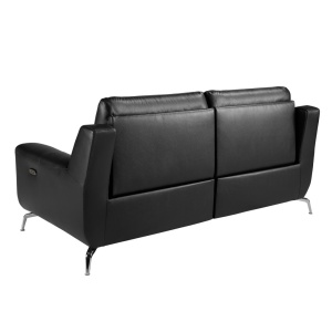 Canapea 2 locuri eleganta, design LUX cu functia relax Cowhide black - Img 3