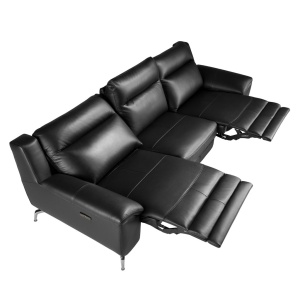 Canapea 3 locuri eleganta, design LUX cu functia relax Cowhide black - Img 5
