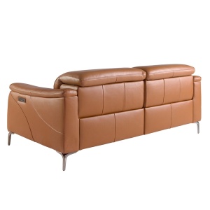 Canapea 3 locuri eleganta, design LUX cu functia relax Cowhide brown leather - Img 8