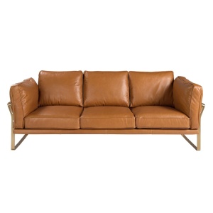 Canapea 3 locuri LUX design italian Cowhide camel - Img 2