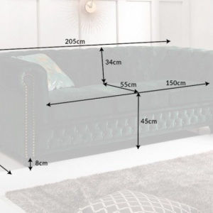 Canapea clasica stil englezesc Chesterfield II 3 locuri, verde - Img 6