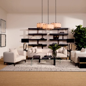 Canapea confortabila design LUX Brannan, Boucle chalk white - Img 2