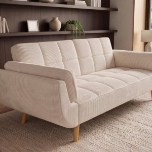 Canapea extensibila BOUTIQUE 215cm catifea raiata bej - Img 6