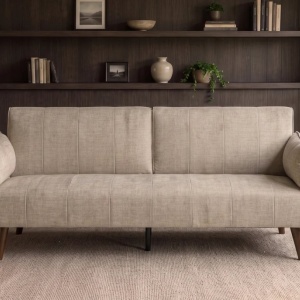 Canapea extensibila DIVANI 220cm catifea champagne beige - Img 4