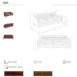 Canapea LUX 3 locuri tapitata cu piele Cognac Brown - Img 8