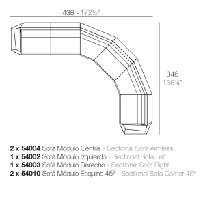 Canapea modulara FAZ Modul Colt 90 grade - Img 13