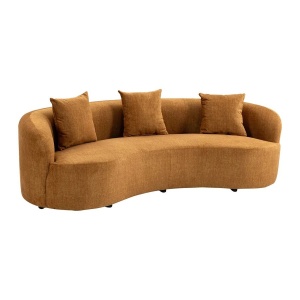Canapea semicirculara, Catifea, Galben mustar, ATELIER 230cm - Img 2