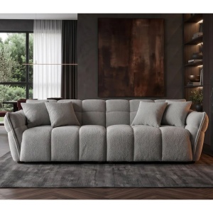 Canapea XXL CLOUD 260cm, material boucle gri - Img 4