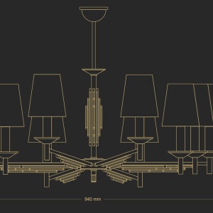 Candelabru 10 brate realizat manual Fellino 77458 universul-luminii.ro