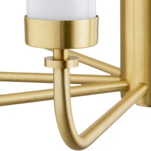 Candelabru 12 brate, alama periata, sticla alb mat PRESTON 5085 - Img 5