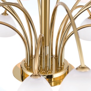 Candelabru 15 brate elegant design modern OPALDESIGN, auriu mat - Img 4