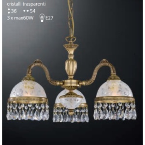 Candelabru 3 brate design clasic realizat manual din alama si Cristal Scholer 6200 202778 universul-luminii.ro