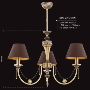 Candelabru 3 brate design clasic realizat manual Dorato - Img 2