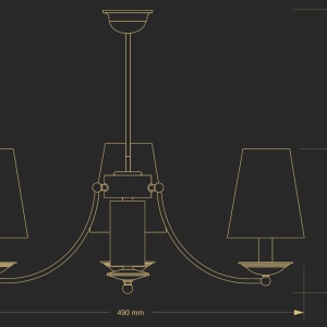 Candelabru 3 brate design clasic realizat manual N - Img 3