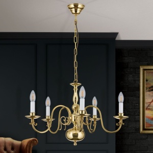 Candelabru 5 brate design clasic FLAMISCH, alama lucioasa - Img 6