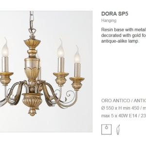 Candelabru 5 brate diametru 55cm FIRENZE SP5 ORO 020822 45998 universul-luminii.ro