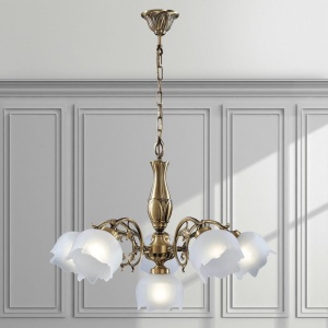 Candelabru 5 brate LUX design clasic realizat manual Bianca 144388 universul-luminii.ro