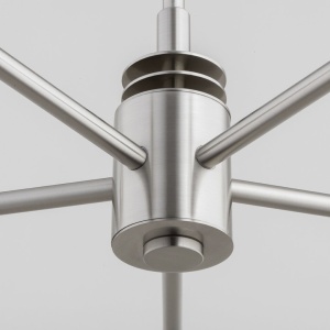 Candelabru 5 brate, otel nickel, sticla canelata PRESTON 2198 - Img 5