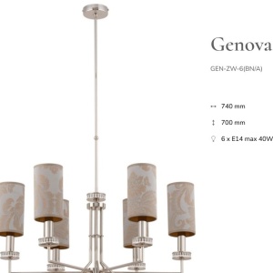 Candelabru 6 brate design clasic realizat manual Genova 145048 universul-luminii.ro