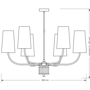 Candelabru 6 brate elegant design modern Pesaro 144178 universul-luminii.ro