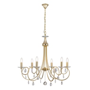 Candelabru 6 brate stil clasic cu cristale Swarovski Giada auriu mat - Img 6