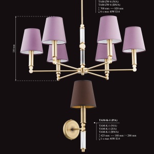 Candelabru 8 brate elegant realizat manual TAMARA 187288 universul-luminii.ro