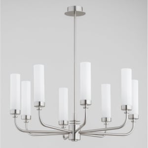 Candelabru 8 brate, otel nickel, sticla alb mat PRESTON 5083 - Img 2