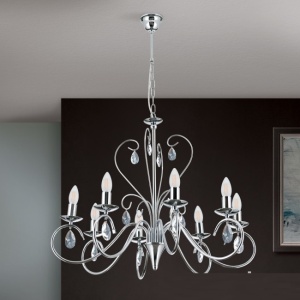 Candelabru 8 brate stil clasic cu cristale K9 Alessia crom 52218 universul-luminii.ro