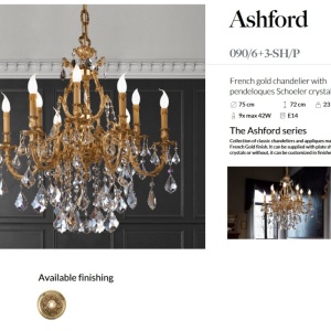 Candelabru 9 brate LUX cu cristale Scholer, Ashford 144408 universul-luminii.ro