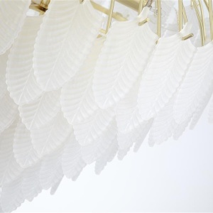Candelabru alama lucios sticla mata Feather 6Lt 560218 universul-luminii.ro