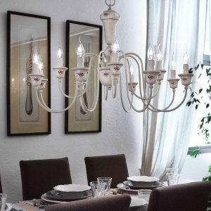 Candelabru clasic cu 12 brate realizat manual din ceramica SANREMO 128138 universul-luminii.ro