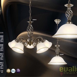Candelabru clasic cu 5 brate, finisaj brass antique, Odin 60208-5 GL 182618 universul-luminii.ro