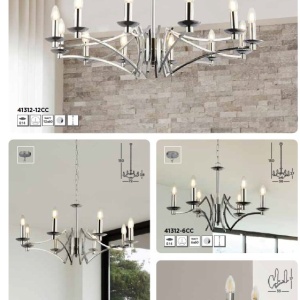 Candelabru clasic cu 8 brate stil elegant Ascot crom 207358 universul-luminii.ro
