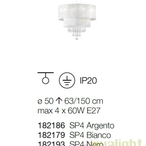 Candelabru clasic / Lustra design elegant OPERA SP4 bianco 182179 - Img 4