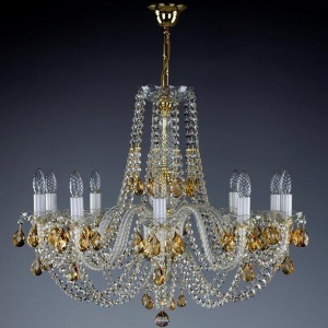 Candelabru cristal Bohemia 10 brate, diam.75cm ANDULA X. 8003 CE