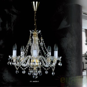 Candelabru Cristal Bohemia Exclusive 5 brate, diam. 48cm Magda V CE 176948 universul-luminii.ro